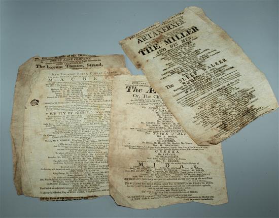 Collection of George III theatre bills(-)